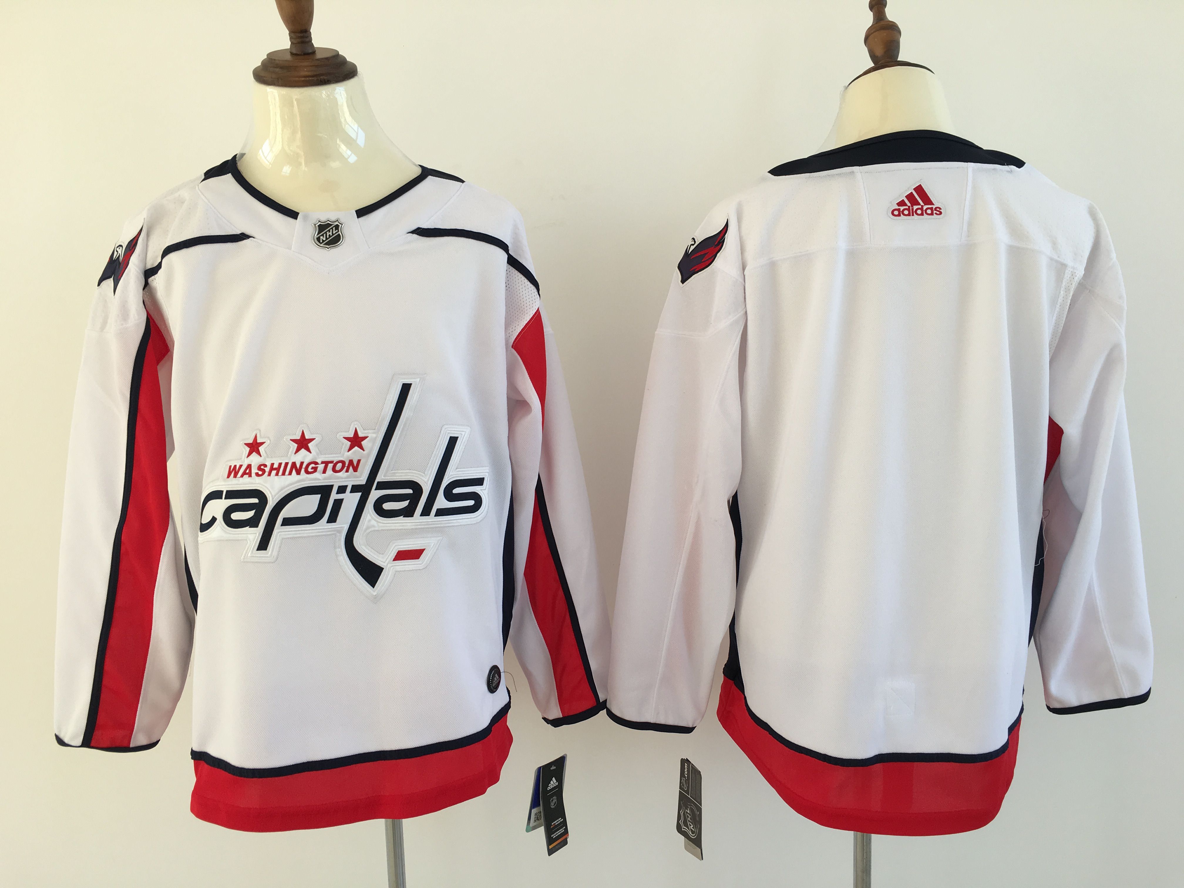 Men Washington Capitals Blank White Adidas Hockey Stitched NHL Jerseys->toronto maple leafs->NHL Jersey